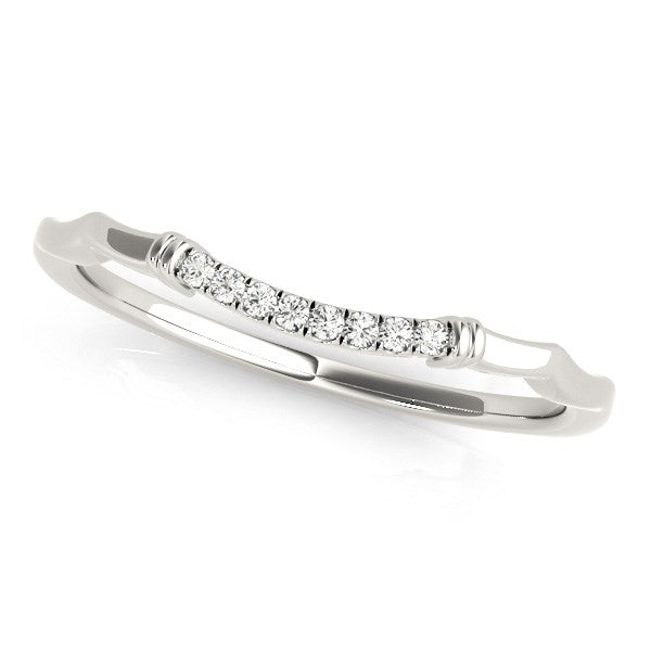 14k White Gold Wave Design Pave Set Diamond Wedding Ring (1/20 cttw) RCJ Rings CELESTIA LUXE JEWELLERS