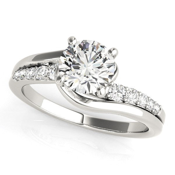 14k White Gold Bypass Style Round Diamond Ring (1 1/4 cttw) RCJ Rings CELESTIA LUXE JEWELLERS