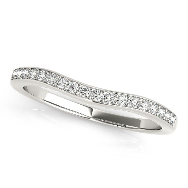 14k White Gold Channel Curved Diamond Wedding Band (1/4 cttw) RCJ Rings CELESTIA LUXE JEWELLERS