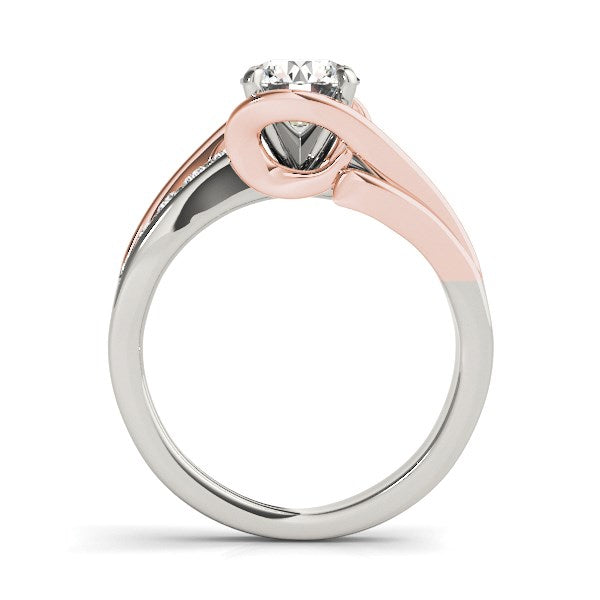 14k White And Rose Gold Bypass Shank Diamond Engagement Ring (1 1/8 cttw) RCJ Rings CELESTIA LUXE JEWELLERS