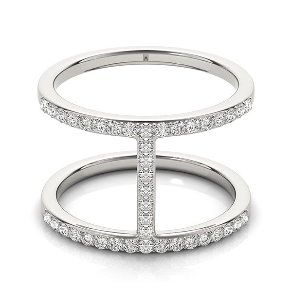 14k White Gold Dual Band Bridge Style Diamond Ring (3/8 cttw) RCJ Rings CELESTIA LUXE JEWELLERS