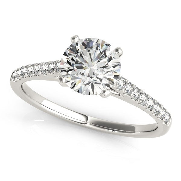 14k White Gold Pronged Round Diamond Engagement Ring (1 5/8 cttw) RCJ Rings CELESTIA LUXE JEWELLERS