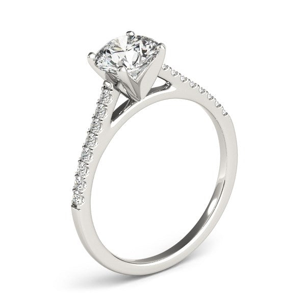14k White Gold Pronged Round Diamond Engagement Ring (1 5/8 cttw) RCJ Rings CELESTIA LUXE JEWELLERS