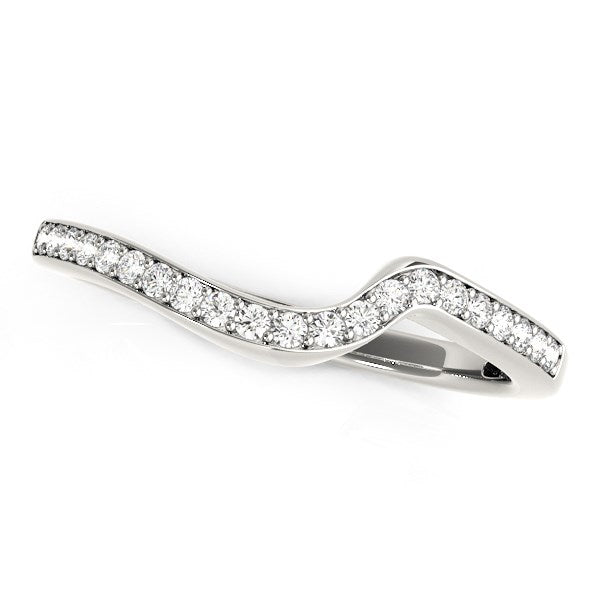 14k White Gold Modern Curved Wedding Ring (1/5 cttw) RCJ Rings CELESTIA LUXE JEWELLERS