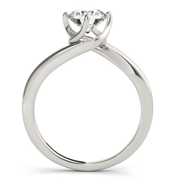 14k White Gold Bypass Style Solitaire Round Diamond Engagement Ring (1 cttw) RCJ Rings CELESTIA LUXE JEWELLERS