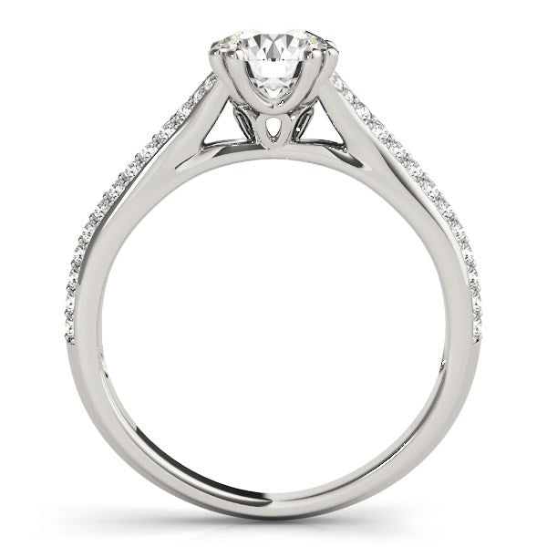 14k White Gold Double Prong Multirow Band Diamond Engagement Ring (1 1/8 cttw) RCJ Rings CELESTIA LUXE JEWELLERS