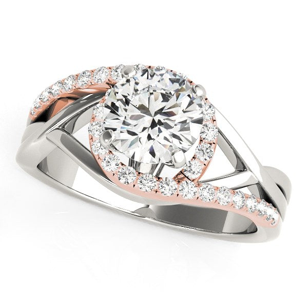 14k White And Rose Gold Bypass Diamond Engagement Ring (1 1/4 cttw) RCJ Rings CELESTIA LUXE JEWELLERS