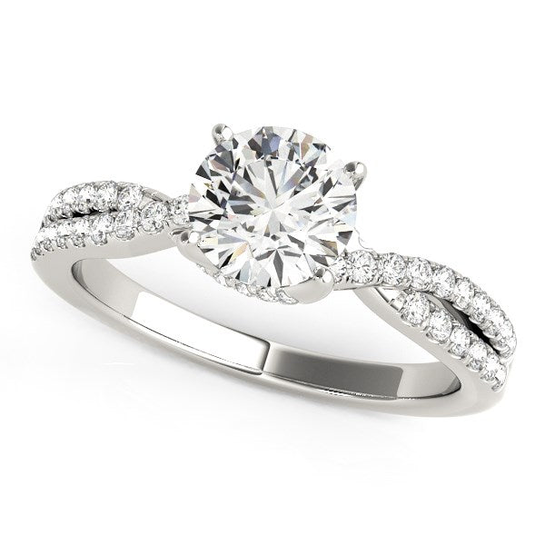 14k White Gold Fancy Prong Split Shank Diamond Engagement Ring (1 1/4 cttw) RCJ Rings CELESTIA LUXE JEWELLERS
