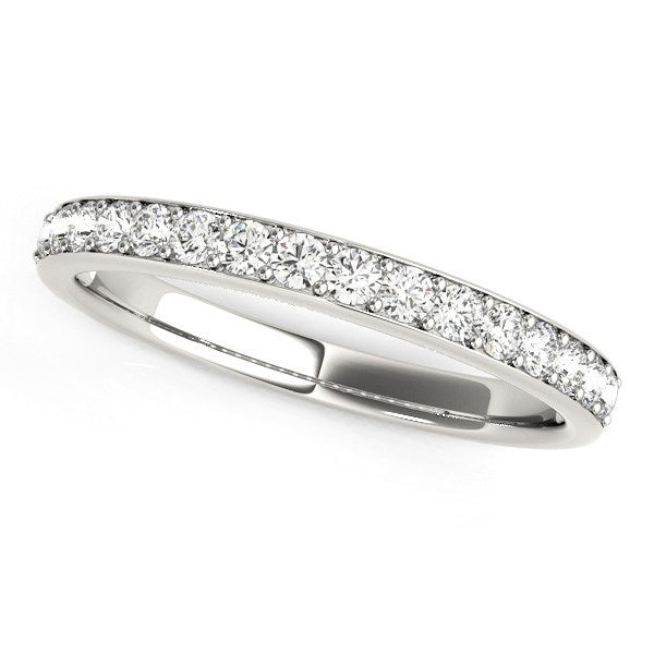14k White Gold Prong Set Wedding Band with Diamonds (1/3 cttw) RCJ Rings CELESTIA LUXE JEWELLERS