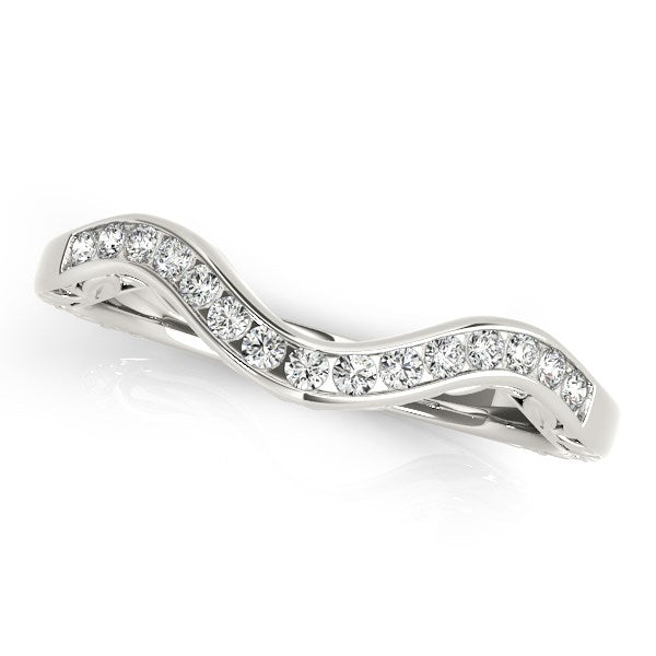 14k White Gold Curved Diamond Wedding Ring (1/10 cttw) RCJ Rings CELESTIA LUXE JEWELLERS