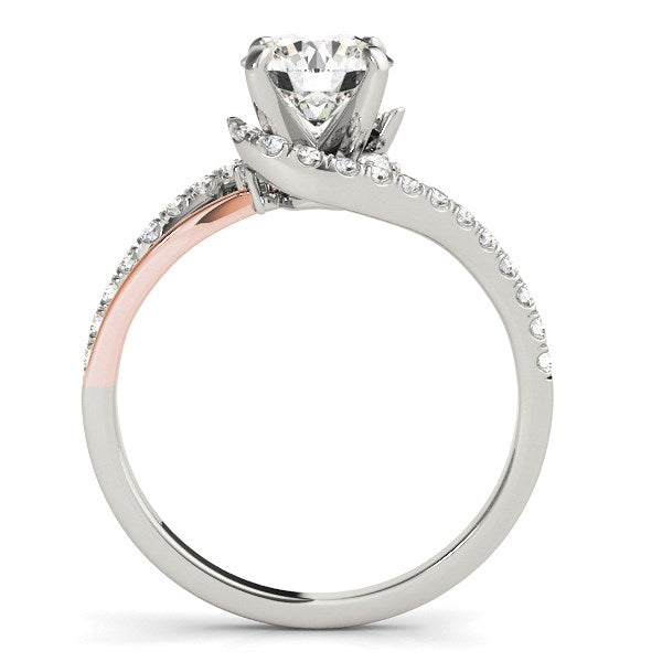 14k White And Rose Gold Bypass Shank Diamond Engagement Ring (1 1/3 cttw) RCJ Rings CELESTIA LUXE JEWELLERS