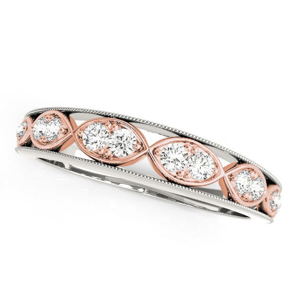 14k White And Rose Gold Infinity Style Diamond Band (1/5 cttw) RCJ Rings CELESTIA LUXE JEWELLERS