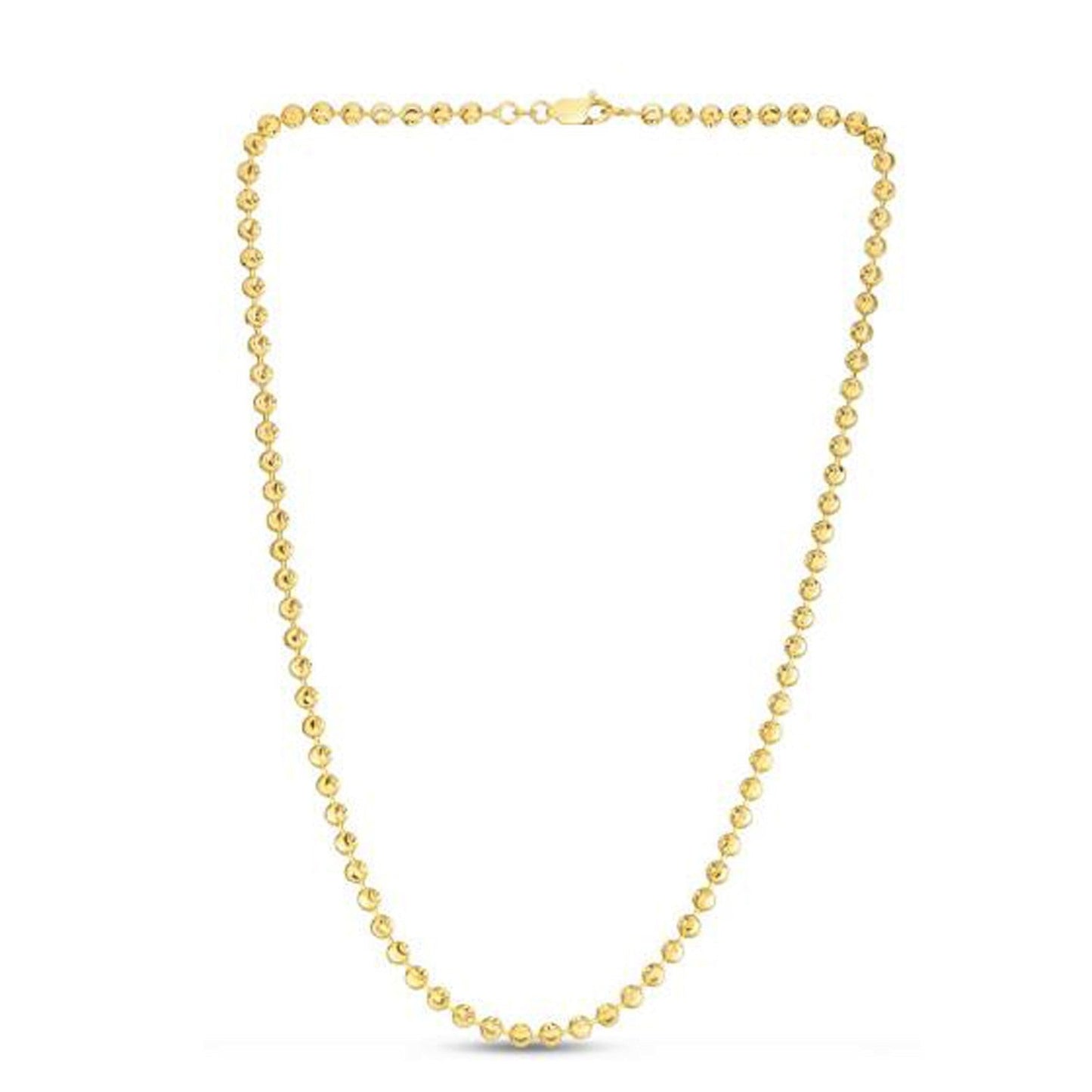 Moon Cut Bead Chain in 14k Yellow Gold (4.00 mm) RCJ Chains CELESTIA LUXE JEWELLERS