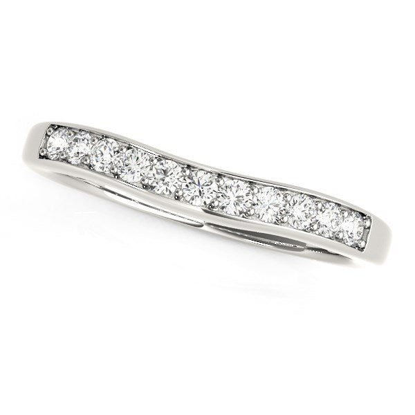 14k White Gold Curved Diamond Wedding Band (1/4 cttw) RCJ Rings CELESTIA LUXE JEWELLERS