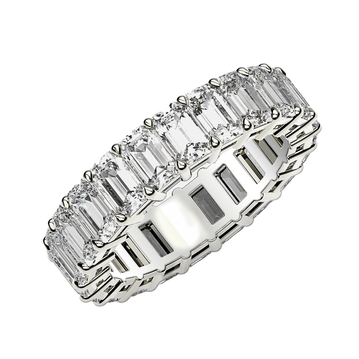 Emerald Cut Lab Grown Diamond Eternity Ring in 14k White Gold (2 cttw FG/VS2) RCJ Rings CELESTIA LUXE JEWELLERS