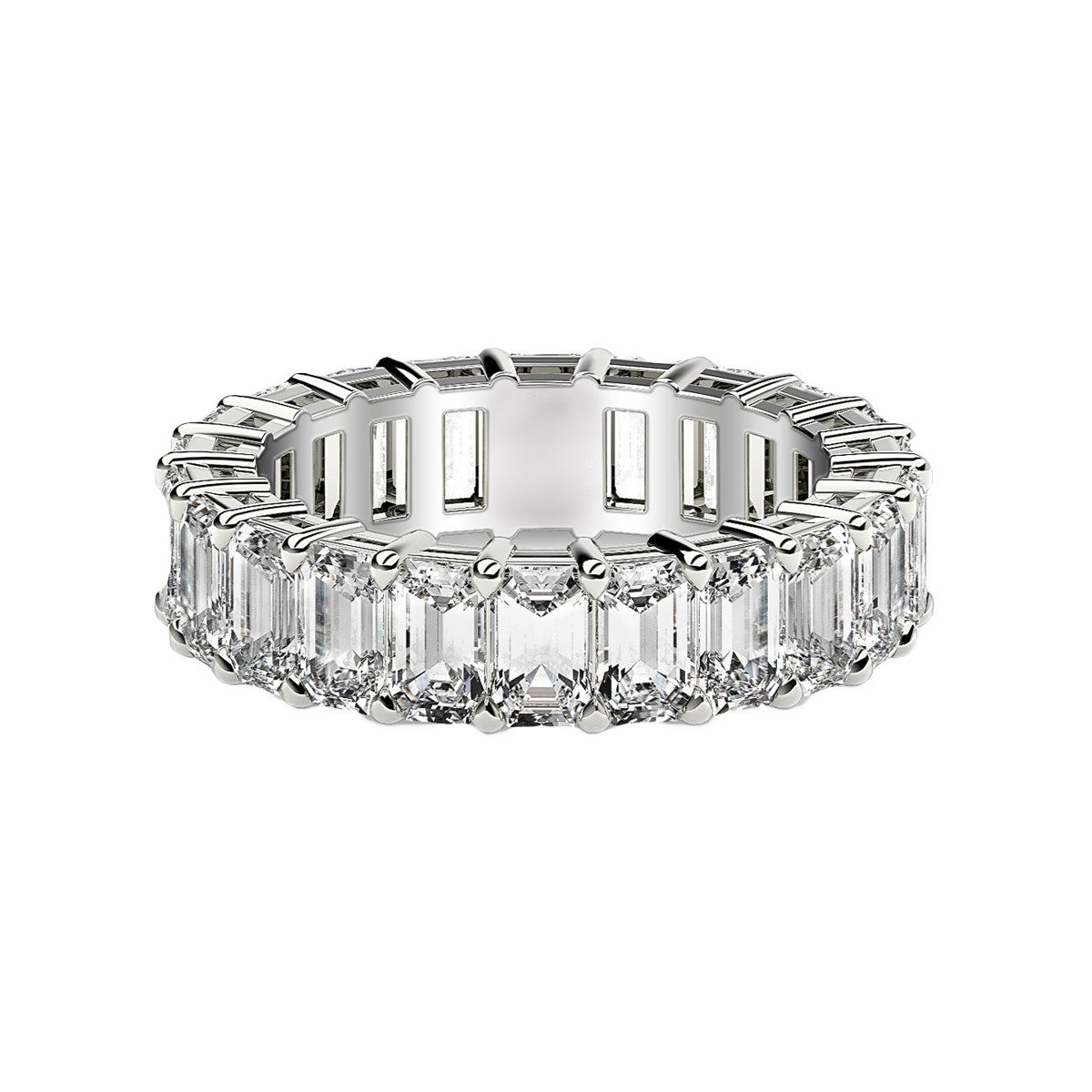 Emerald Cut Lab Grown Diamond Eternity Ring in 14k White Gold (2 cttw FG/VS2) RCJ Rings CELESTIA LUXE JEWELLERS