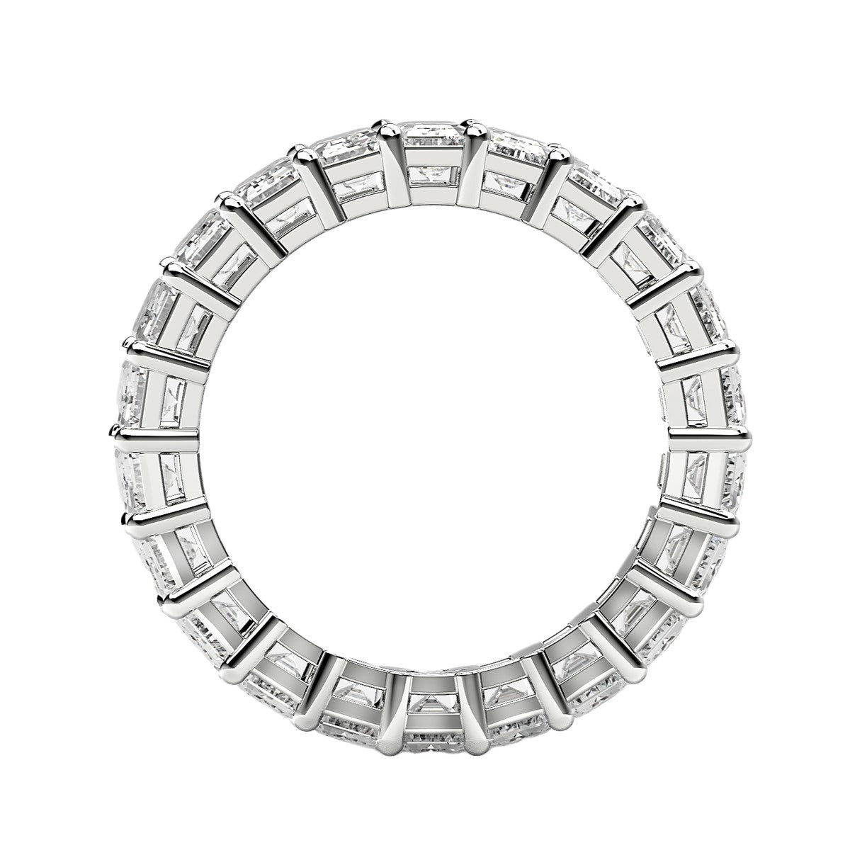 Emerald Cut Lab Grown Diamond Eternity Ring in 14k White Gold (2 cttw FG/VS2) RCJ Rings CELESTIA LUXE JEWELLERS