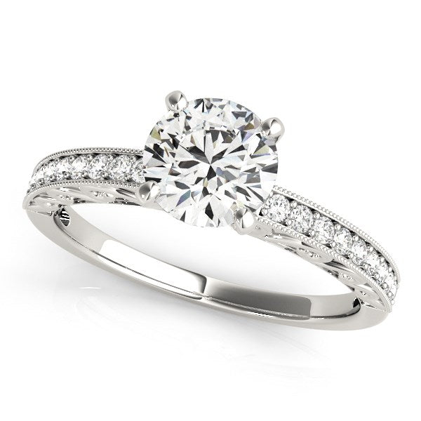 14k White Gold Antique Style Diamond Engagement Ring (1 1/8 cttw) RCJ Rings CELESTIA LUXE JEWELLERS