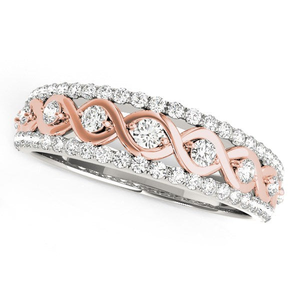 14k White And Rose Gold Infinity Diamond Band (3/8 cttw) RCJ Rings CELESTIA LUXE JEWELLERS