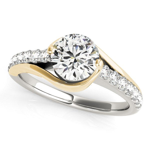14k Two Tone Gold Split Shank Style Diamond Engagement Ring (1 1/4 cttw) RCJ Rings CELESTIA LUXE JEWELLERS