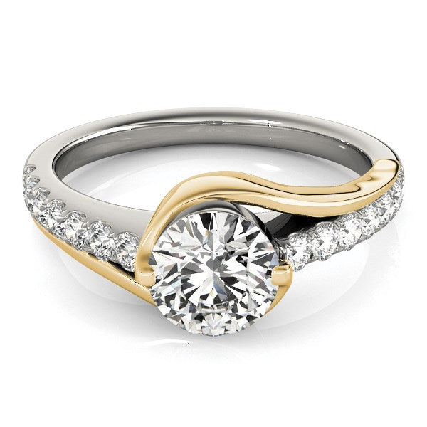 14k Two Tone Gold Split Shank Style Diamond Engagement Ring (1 1/4 cttw) RCJ Rings CELESTIA LUXE JEWELLERS