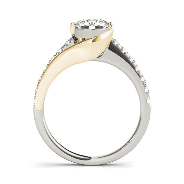 14k Two Tone Gold Split Shank Style Diamond Engagement Ring (1 1/4 cttw) RCJ Rings CELESTIA LUXE JEWELLERS