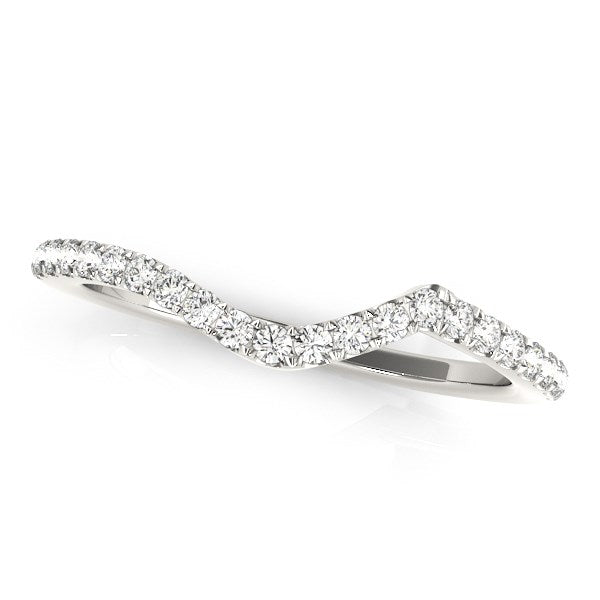14k White Gold Modern Curved Diamond Wedding Band (1/6 cttw) RCJ Rings CELESTIA LUXE JEWELLERS