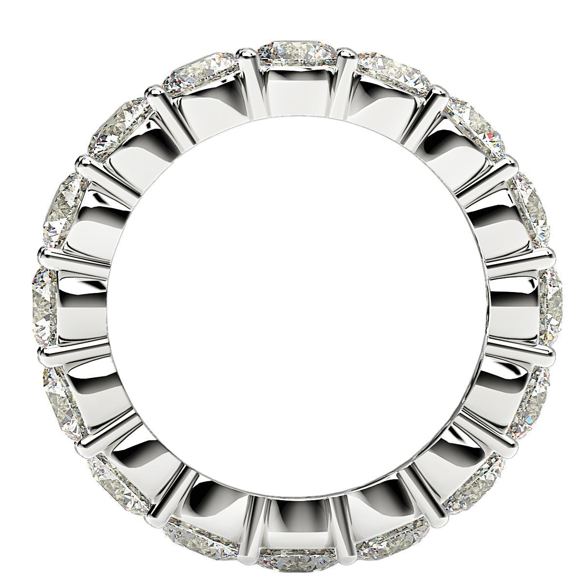 Round Cut Lab Grown Diamond Eternity Ring in 14k White Gold (4 cttw FG/VS2) RCJ Rings CELESTIA LUXE JEWELLERS