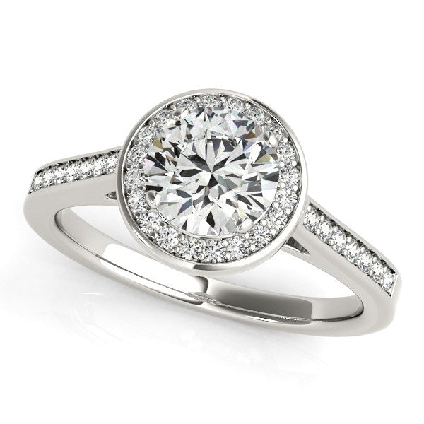 14k White Gold Halo Round Diamond Engagement Ring (1 1/4 cttw) RCJ Rings CELESTIA LUXE JEWELLERS