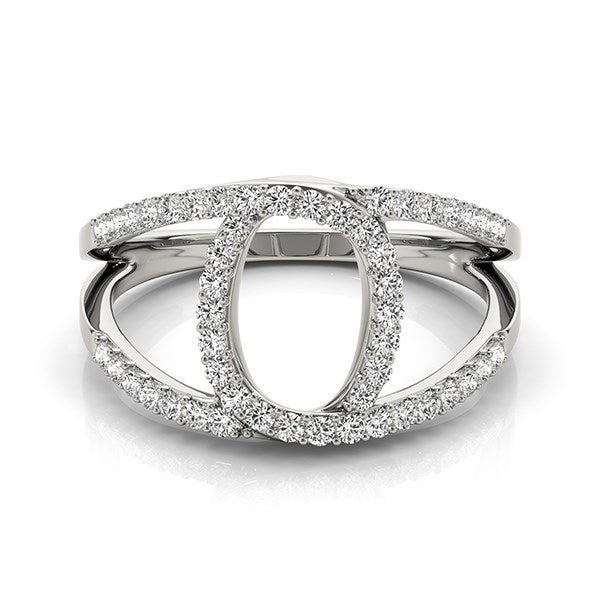 14k White Gold Diamond Loop Style Dual Band Ring (1/2 cttw) RCJ Rings CELESTIA LUXE JEWELLERS