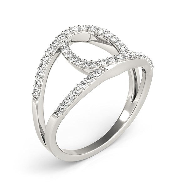 14k White Gold Diamond Loop Style Dual Band Ring (1/2 cttw) RCJ Rings CELESTIA LUXE JEWELLERS