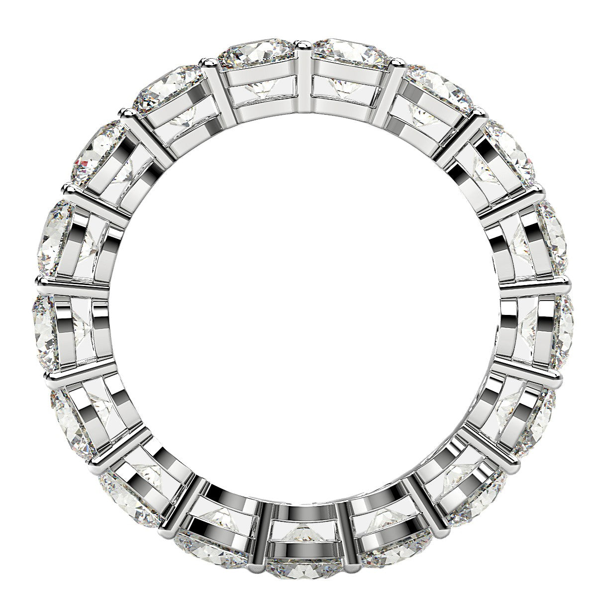 Round Cut Lab Grown Diamond Eternity Ring in 14k White Gold (3 cttw FG/VS2) RCJ Rings CELESTIA LUXE JEWELLERS