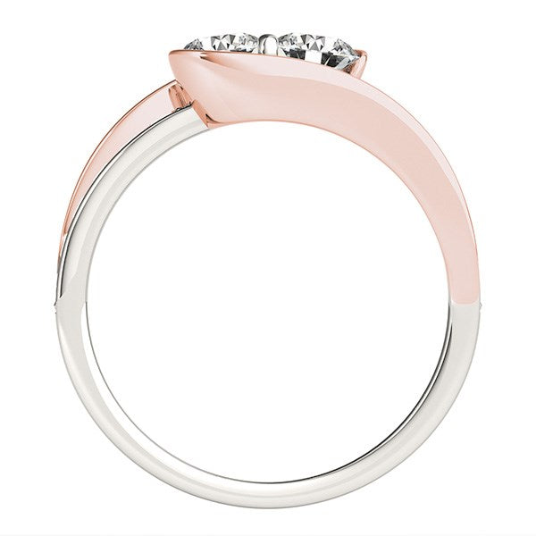 Two Stone Diamond Ring in 14k White And Rose Gold (3/4 cttw) RCJ Rings CELESTIA LUXE JEWELLERS