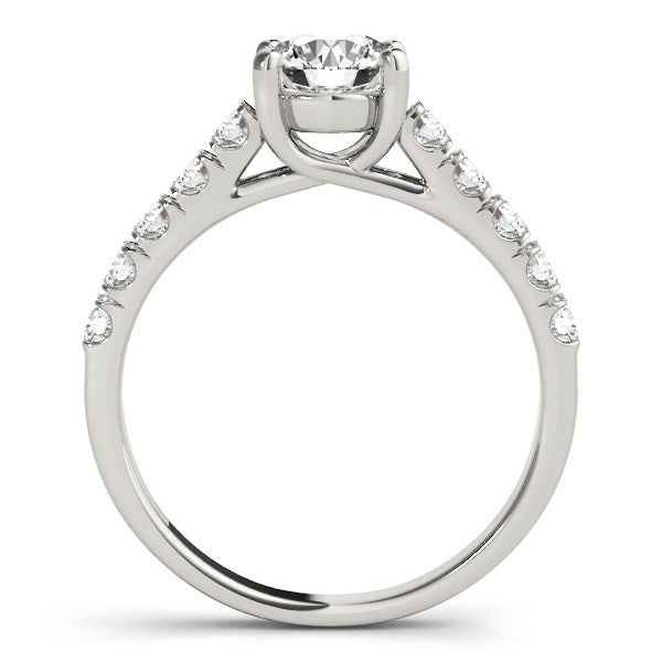 14k White Gold Round Trellis Setting Diamond Engagement Ring (1 cttw) RCJ Rings CELESTIA LUXE JEWELLERS