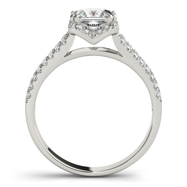 14k White Gold Princes Cut Halo Split Shank Diamond Engagement Ring (2 cttw) RCJ Rings CELESTIA LUXE JEWELLERS