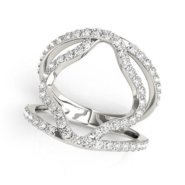 14k White Gold Diamond Flower Style Dual Band Ring (5/8 cttw) RCJ Rings CELESTIA LUXE JEWELLERS