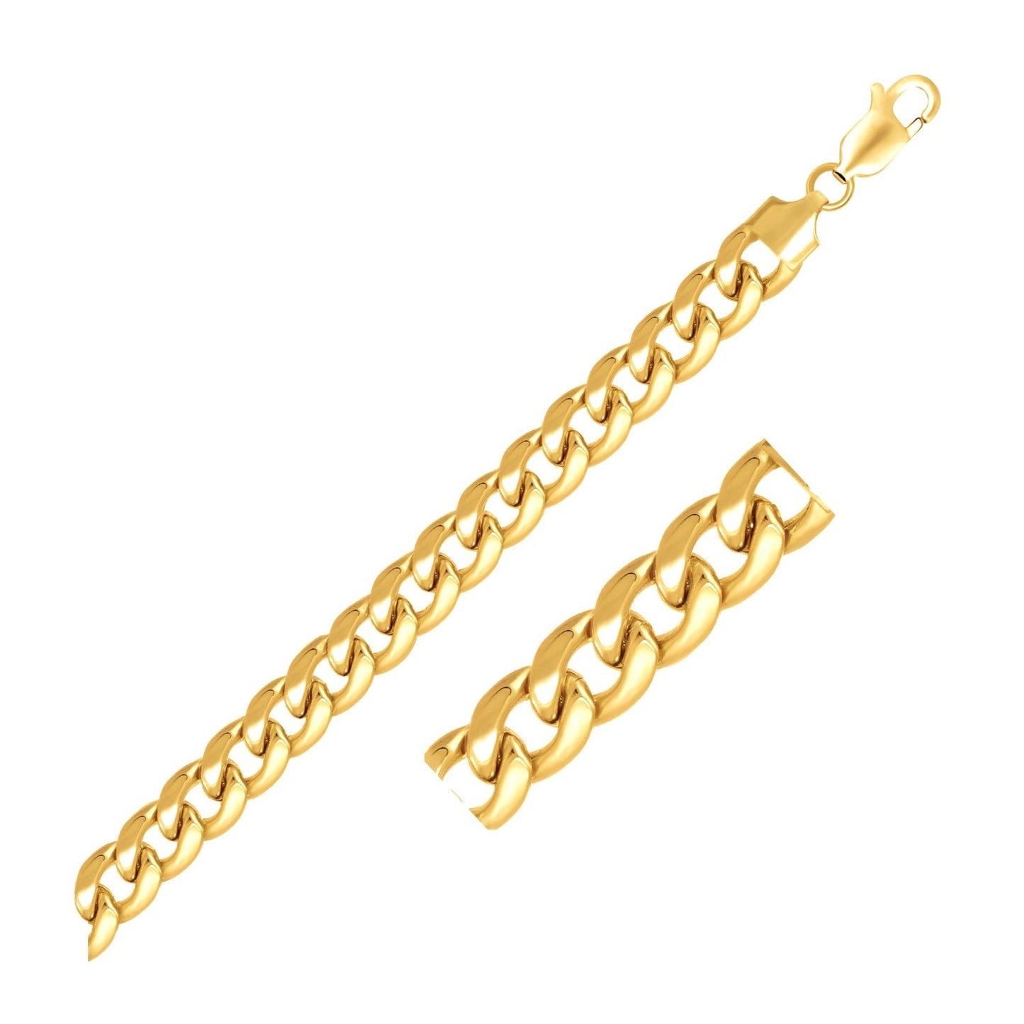 14k Yellow Gold Miami Cuban Semi Solid Bracelet (8.00 mm) RCJ Bracelets CELESTIA LUXE JEWELLERS