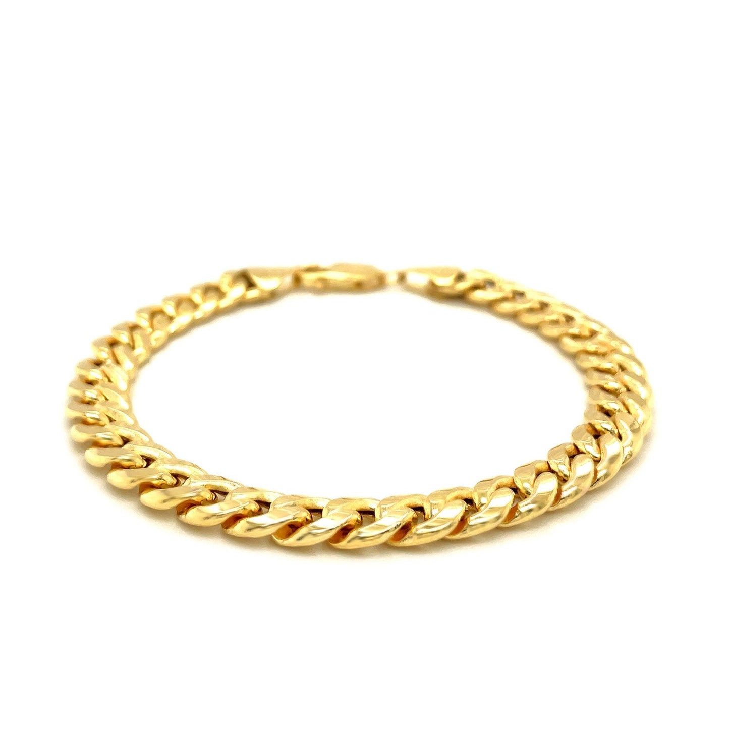 14k Yellow Gold Miami Cuban Semi Solid Bracelet (8.00 mm) RCJ Bracelets CELESTIA LUXE JEWELLERS