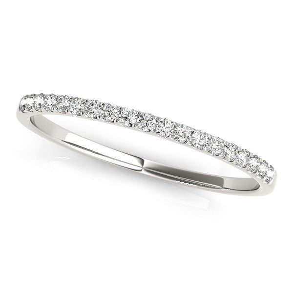 14k White Gold Pave Set Style Round Diamond Wedding Ring (1/8 cttw) RCJ Rings CELESTIA LUXE JEWELLERS