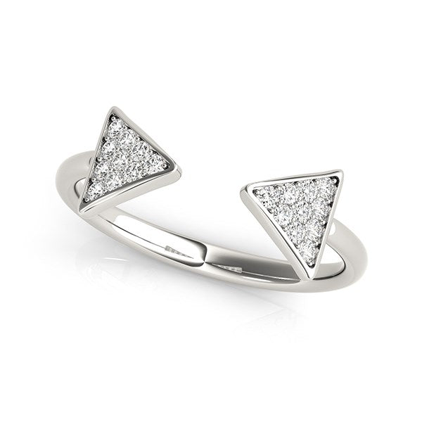 14k White Gold Diamond Arrowhead Open Ring (1/5 cttw) RCJ Rings CELESTIA LUXE JEWELLERS