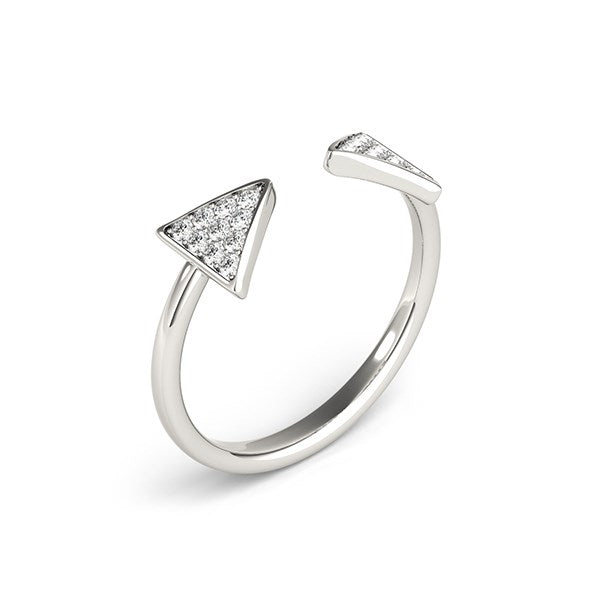 14k White Gold Diamond Arrowhead Open Ring (1/5 cttw) RCJ Rings CELESTIA LUXE JEWELLERS