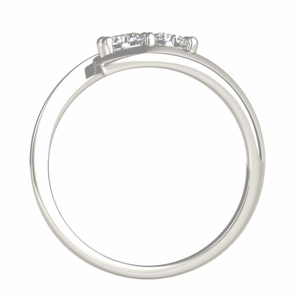 14k White Gold Round Two Stone Common Prong Diamond Ring (1/2 cttw) RCJ Rings CELESTIA LUXE JEWELLERS