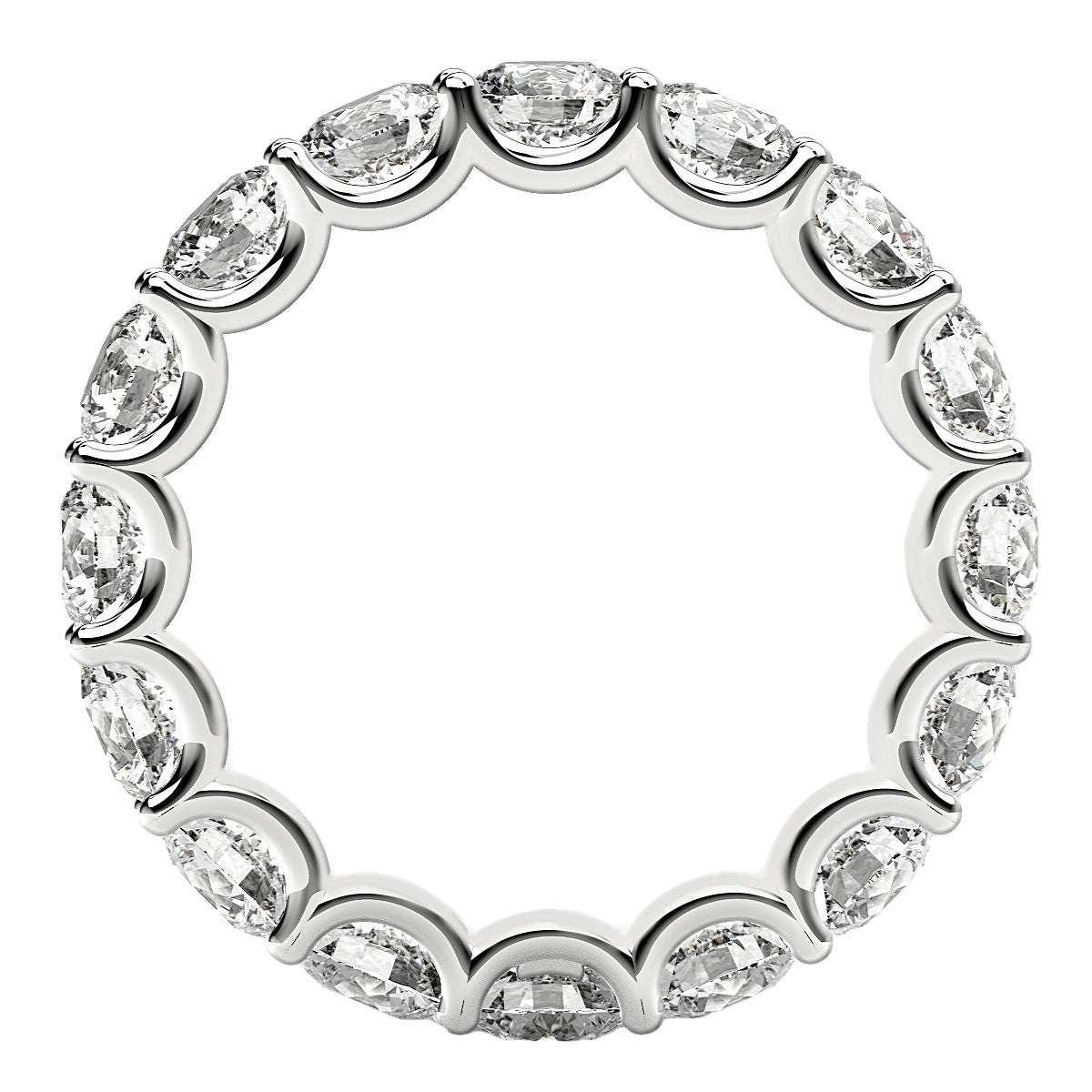 Round Cut Lab Grown Diamond Eternity Ring in 14k White Gold (4 cttw FG/VS2) RCJ Rings CELESTIA LUXE JEWELLERS