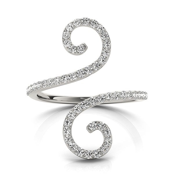 14k White Gold Diamond Open Flourish Style Ring (1/2 cttw) RCJ Rings CELESTIA LUXE JEWELLERS