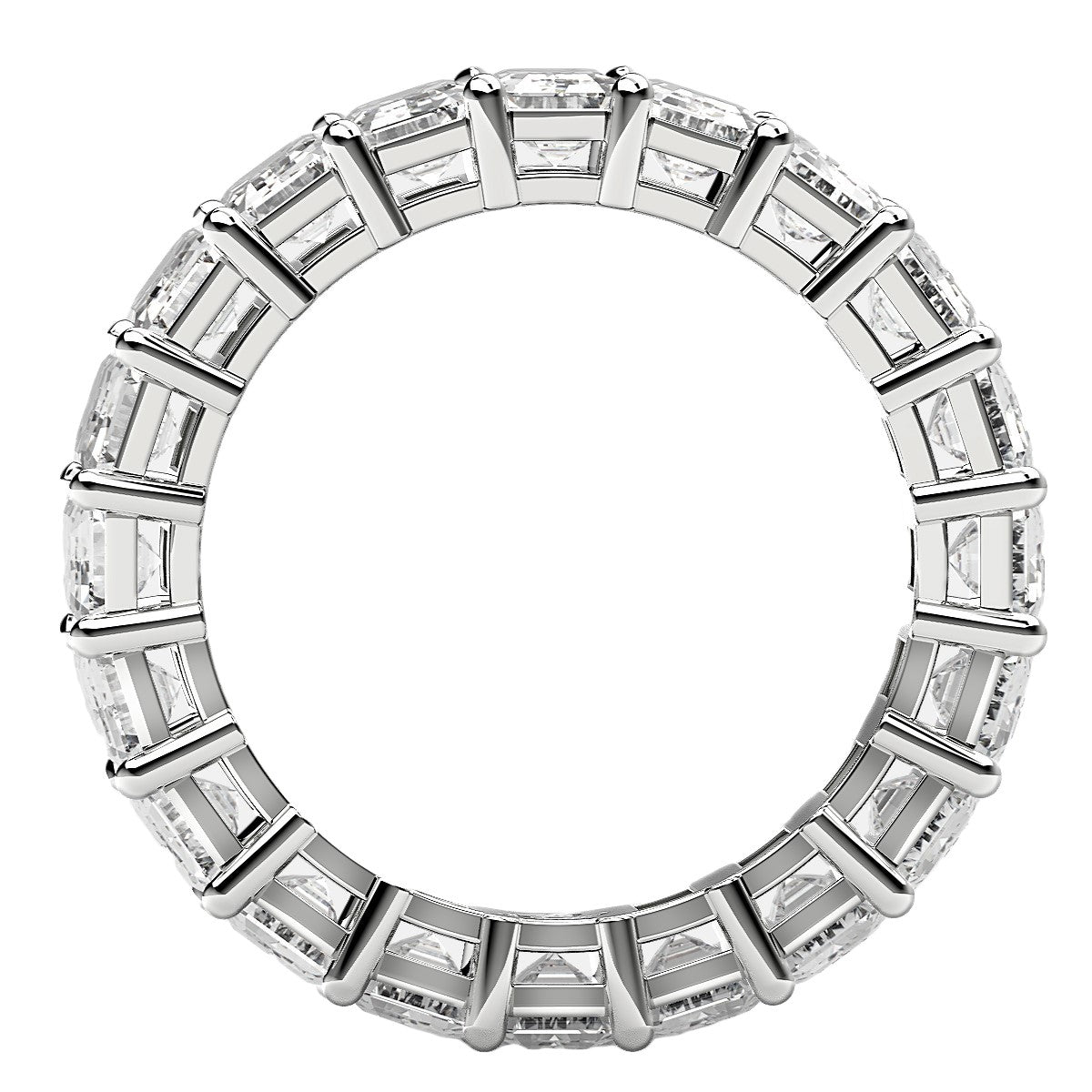Emerald Cut Lab Grown Diamond Eternity Ring in 14k White Gold (7 cttw FG/VS2) RCJ Rings CELESTIA LUXE JEWELLERS
