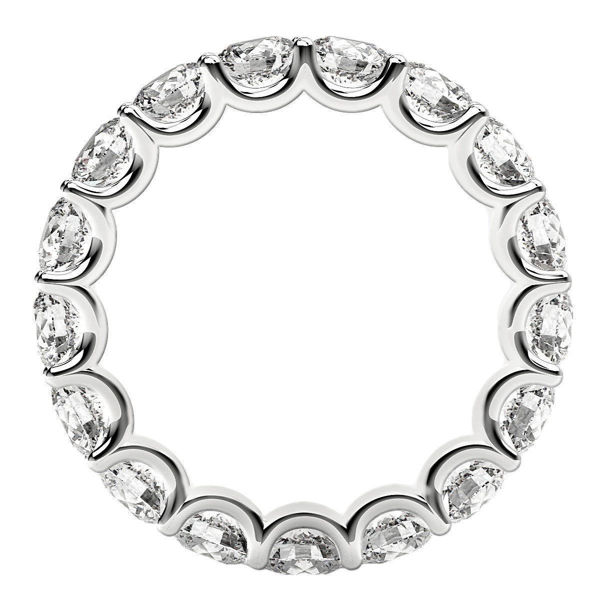 Round Cut Lab Grown Diamond Eternity Ring in 14k White Gold (3 cttw FG/VS2) RCJ Rings CELESTIA LUXE JEWELLERS