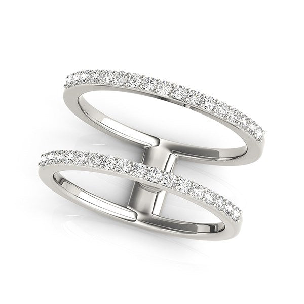 14k White Gold Dual Band Design Ring with Diamonds (1/3 cttw) RCJ Rings CELESTIA LUXE JEWELLERS
