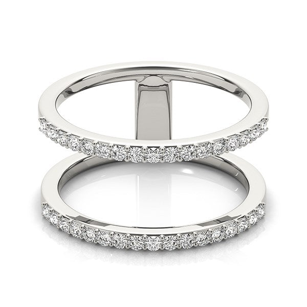 14k White Gold Dual Band Design Ring with Diamonds (1/3 cttw) RCJ Rings CELESTIA LUXE JEWELLERS