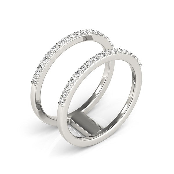 14k White Gold Dual Band Design Ring with Diamonds (1/3 cttw) RCJ Rings CELESTIA LUXE JEWELLERS