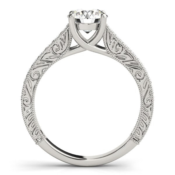14k White Gold Trellis Antique Style Diamond Engagement Ring (1 1/4 cttw) RCJ Rings CELESTIA LUXE JEWELLERS